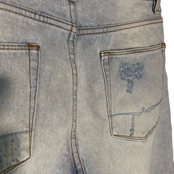 Asos Design Men's Slim Denim Shorts Distressed With Rips Light Wash Blue W30 NWT - Picture 13 of 16